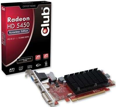 Club 3D Radeon HD 5450 - 64-bit, 650MHz Clock