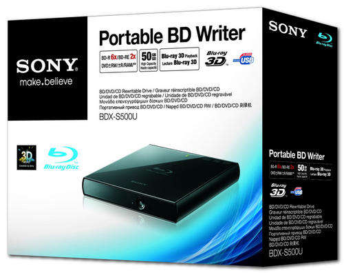 Sony Multi Portable Slim BLUE-RAY DVD-Rewriter, 6xDVD+-R(Max), 24xCD(Max)Max)