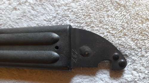 Black AKM Bayonet with Scabbard, matching numbers.