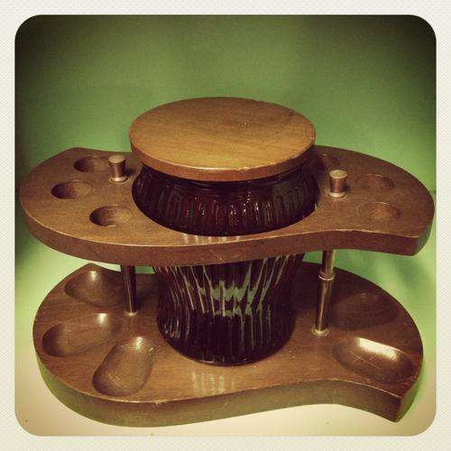 pipe rack with tobacco jar