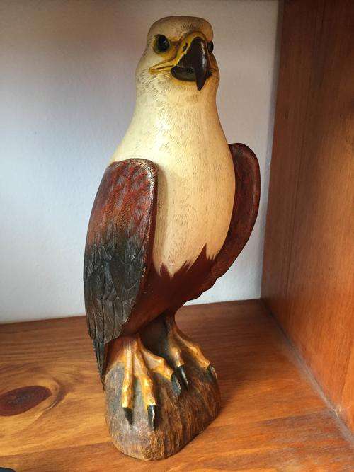 Handpainted African Fish Eagle Statue.