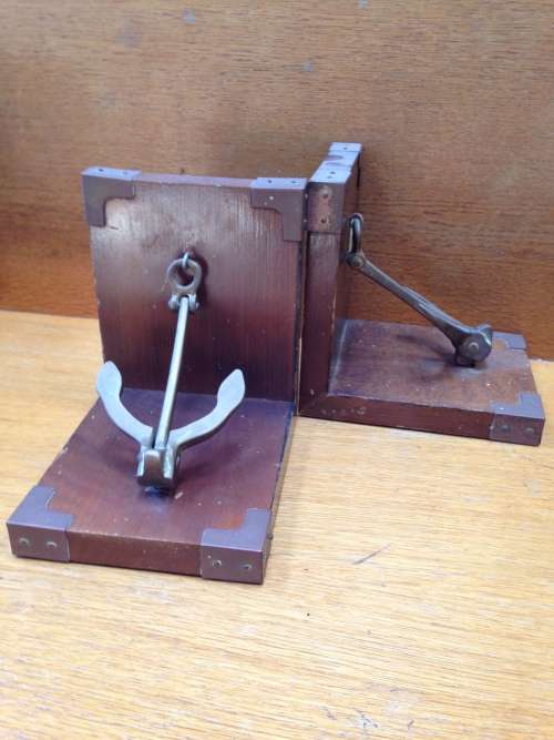2x Vintage Anchor Book Holders