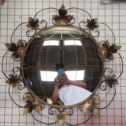 Vintage Framed Bubble Mirror