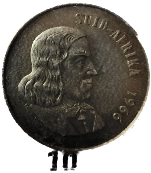 Suid Afrika 1966 Afrikaans R1 coin Silver