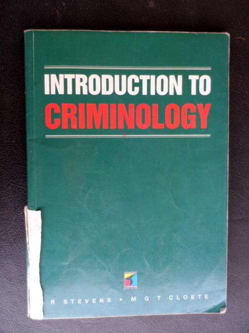 INTRODUCTION TO CRIMINOLOGY. R. STEVENS. MGT CLOETE. 1996. BOOK IS DAMAGED. SOME WEAR & TEAR.