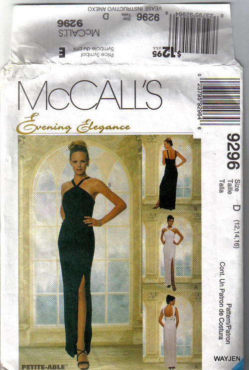 SEWING PATTERNS. McCALLS 9296 SIZE: D 12-14-16.