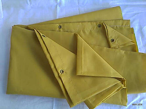SHOWER CURTAIN. MUSTARD CLOTH CURTAIN. 177cm LONG 160cm WIDE.