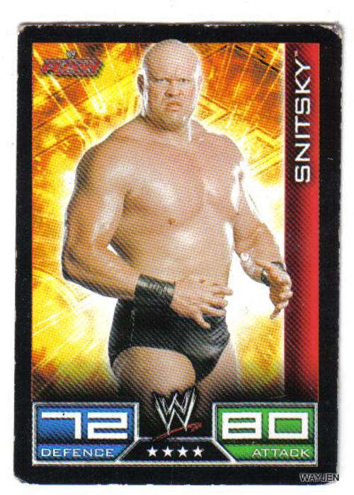 TOPPS SLAM ATTAX TRADING CARD. RAW. SNITSKY. CONDITION: WORN.