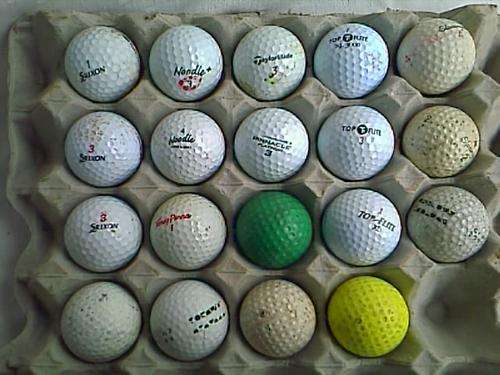 A VARIETY OF 19 USED GOLF BALLS. TOPFLITE,SLAZENGER,TAYLORMADE,PINNACLE,SRIXON,NOODLE......