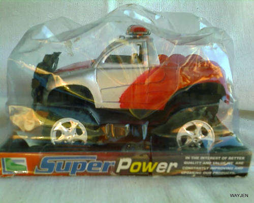 SUPER POWER FIRE RESCUE 4 X 4. 12cm LONG. NEW IN BOX. NOTE: BOX IS DAMAGED.