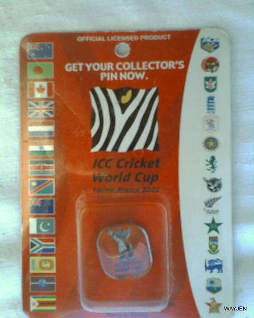 ICC CRICKET WORLD CUP SOUTH AFRICA 2003 COLLECTORS PIN. PIN MASCOT UMPIRE. BRAND NEW.