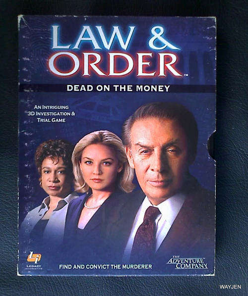 LAW AND ORDER. DEAD ON THE MONEY. PC GAME. POLICE DETECTIVE GAME.WINDOWS XP OR BEFORE.SOLVE THE CASE