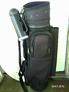 GOLF BAG. OLD MUTUAL STANDING GOLF BAG WITH EEZI-DIVOT. WITH STAND.