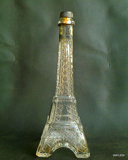 RICHELIEU BRANDY BOTTLE. EIFEL TOWER BOTTLE. 25cm HIGH.