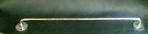 STAINLESS STEEL TOWEL RAIL. 51cm LONG. SOME TARNISH.