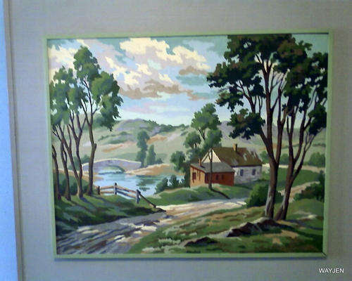 ONE OF A KIND ORIGINAL OIL PAINTING.NO GLASS BUT IN A FRAME WITHIN A FRAME.BACK IS PATCHED.79x66.5cm