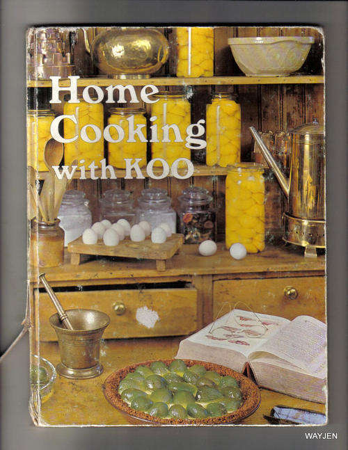 HOME COOKING WITH KOO. HARDCOVER. 64 PAGES. BOOK IS WORN. SPINE IS DAMAGED.
