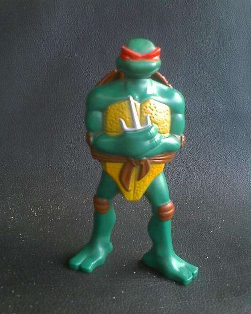 TEENAGE MUTANT NINJA TURTLE WITH SHELL THAT OPENS UP FOR STORAGE SPACE. JUST PUSH HEAD.