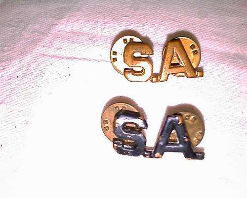 SOUTH AFRICAN INFANTRY BADGES. X 2. PLEASE NOTE THE CONDITION.BACKING PLATES ON.
