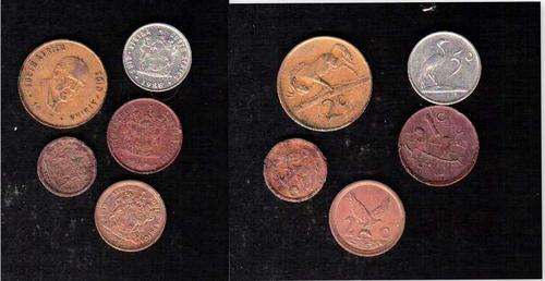 5 X VARIOUS COINS FROM SOUTH AFRICA.FROM 1c UP TO 5c. VARIOUS CONDITIONS.