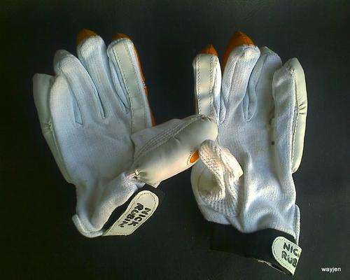 BOYS BELLINGHAM & SMITH CRICKET GLOVES. MADE IN INDIA. LOOK NEW. SLIGHT MARKS AND NAME WRITTEN ON.