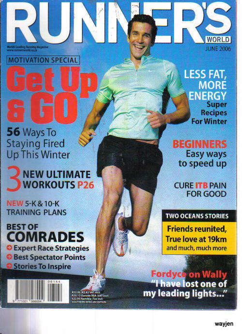 RUNNER'S WORLD MAGAZINE.INTERESTING ARTICLES & PICTURES.VERY SLIGHT WEAR AND TEAR.JUNE 2006.