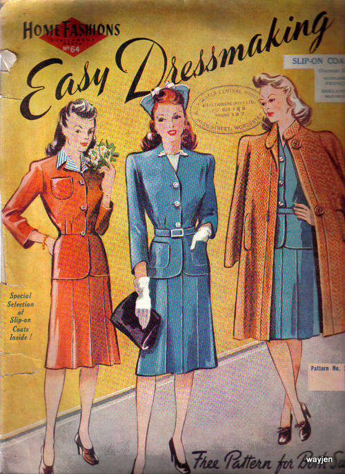 HOME FASHIONS AND CHILDREN'S DRESS No. 64. EASY DRESSMAKING. PATTERN INSIDE. VERY OLD. SOME DAMAGE.