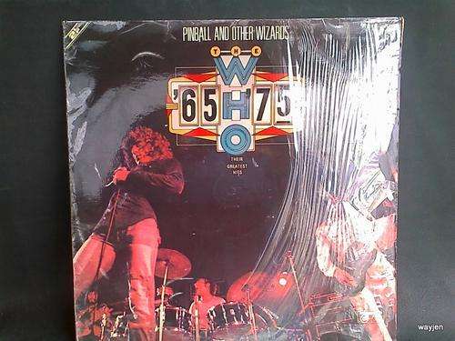 THE WHO.'65-'75. THEIR GREATEST HITS DOUBLE ALBUM/RECORD. PINBALL AND OTHER WIZARDS. COVER DAMAGED.