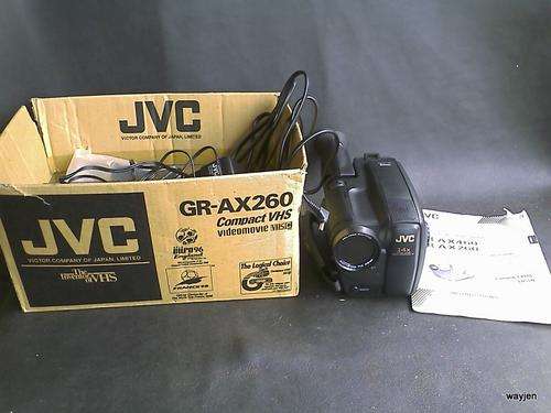 JVC COMPACT VHS CAMCORDER. GR-AX260. CAMERA WITH ACCESSORIES.WORKING BUT BATTERY NOT HOLDING CHARGE.