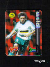 MARK FISH TRADING CARD. BAFANA BAFANA. SIMBA WORLD SOCCER ICON CARD.