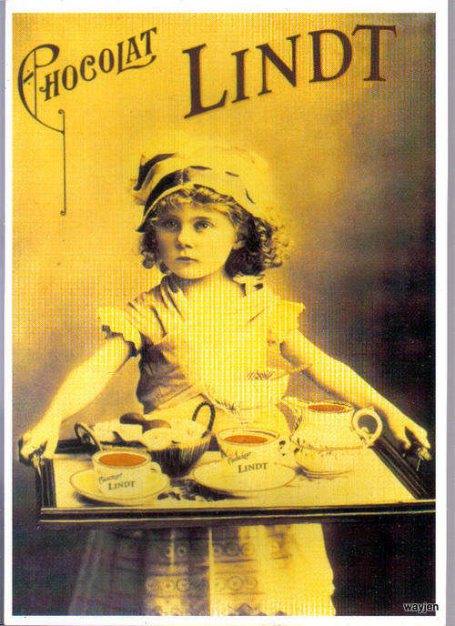 CHOCOLAT LINDT POSTER ADVERTISEMENT. MODERN REPRODUCTION. 21 X 30cm.