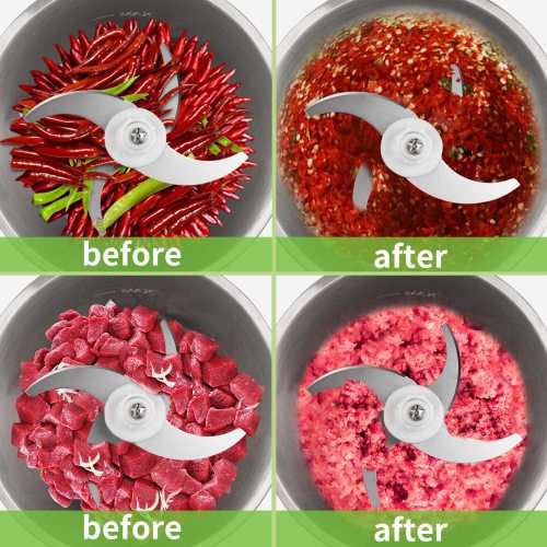 Food Processor Electric, Meat Grinder 8 Cups Small Food Chopper (2L,350W) for Meat and Vegetable