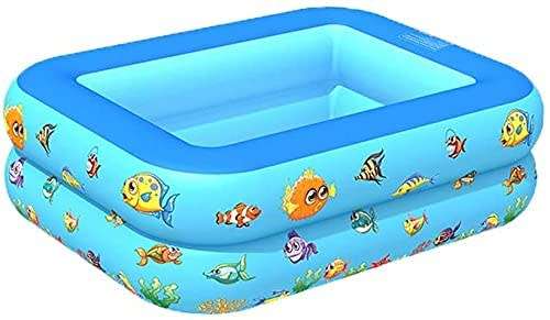 Kids Inflatable 2 Rings Rectangular Swimming Pool