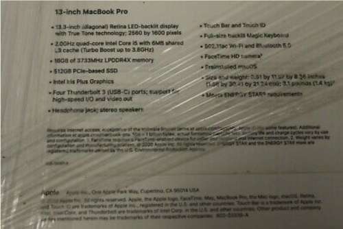 Apple MacBook Pro 13" I5 16GB RAM 512GB SSD w/ Orig Box MWP42LL