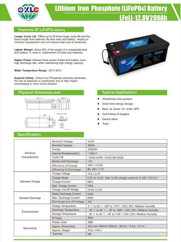 12.8V 200AH 2.56Kwh Lithium Battery - Ingle