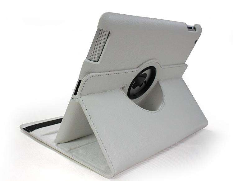 Ipad 2/3 360 Rotatable Leather Cover - White