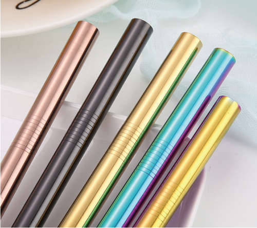 Stainless Steel Straws ( Black | Gold | Rose Gold | Silver | Rainbow)