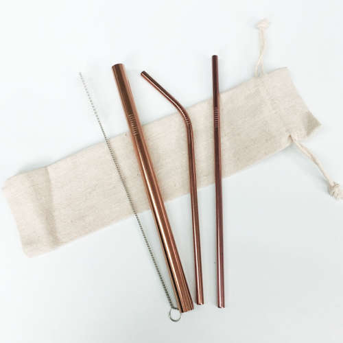 Stainless Steel Straws ( Black | Gold | Rose Gold | Silver | Rainbow)