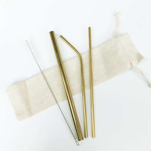 Stainless Steel Straws ( Black | Gold | Rose Gold | Silver | Rainbow)