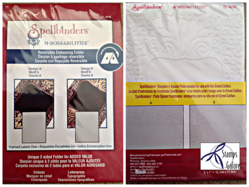Spellbinders Reversible Embossing Folder - Framed Labels One