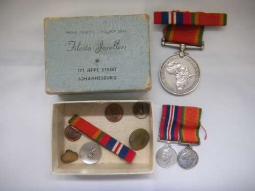 WW2 MEDALS WITH RIBBONS AND PINS, 1 x Large and 2 x Small