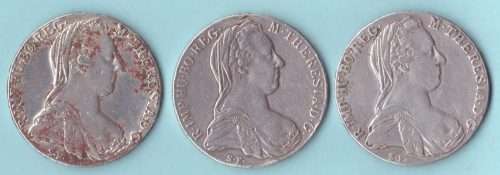 THREE MARIA THERESA 1780 COINS - see details below