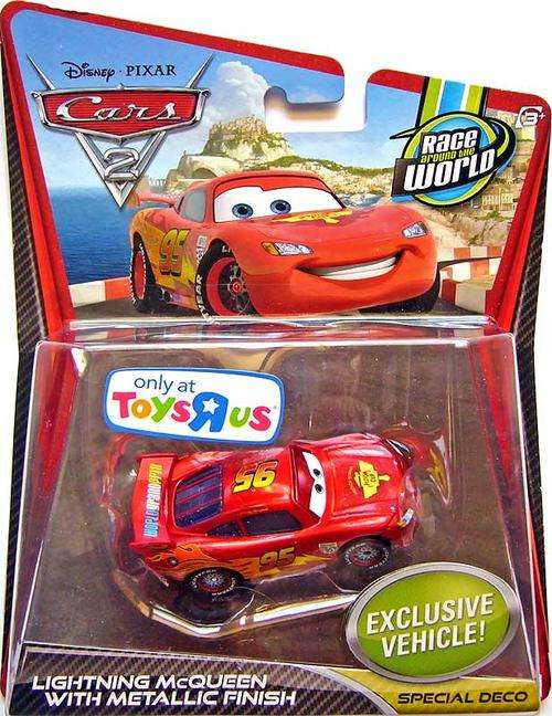 Disney Pixar Cars 2 Lightning McQueen with Metallic Finish - Exclusive Vehicle Rare