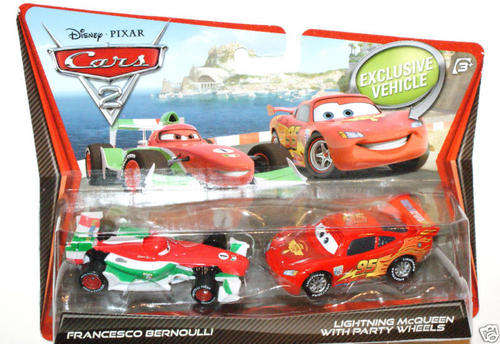 Disney Pixar Cars 2 Disney Cars 2 FRANCESCO BERNOULLI & McQUEEN PARTY WHEELS