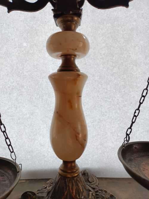 Vintage Fine Detailed Brass and Marble Scale