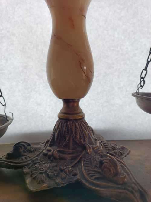 Vintage Fine Detailed Brass and Marble Scale