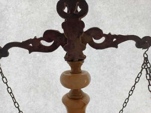 Vintage Fine Detailed Brass and Marble Scale