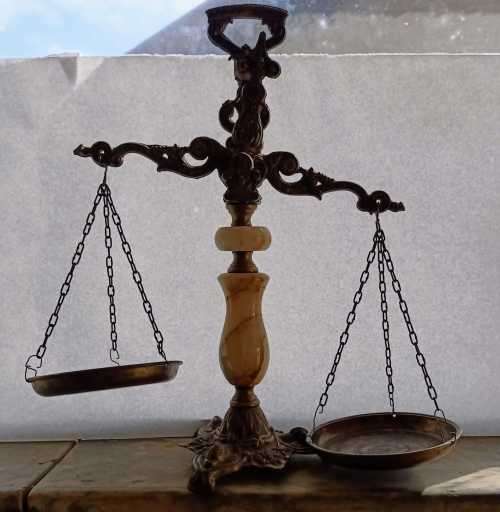 Vintage Fine Detailed Brass and Marble Scale