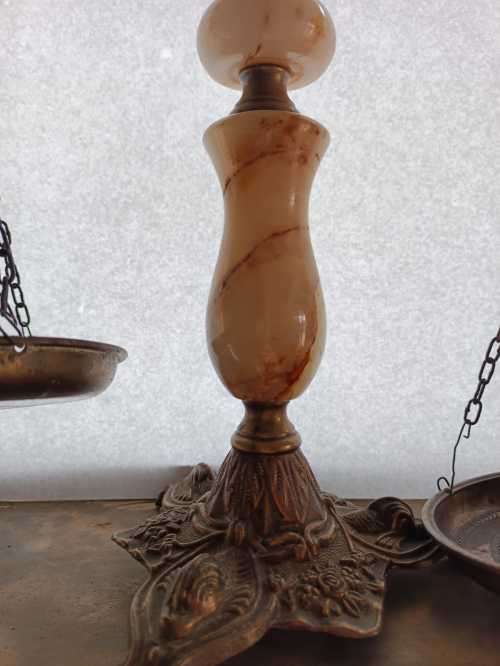 Vintage Fine Detailed Brass and Marble Scale