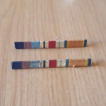 Pair Of WWII Medal Ribbon Bar Miniature